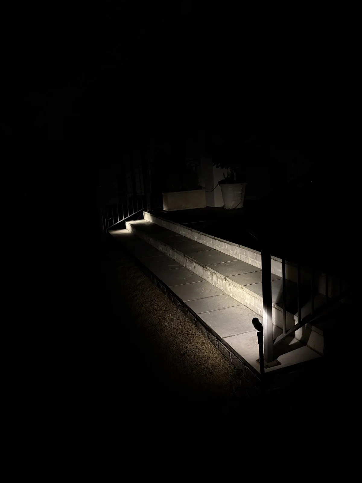 Architectural lighting detail at night